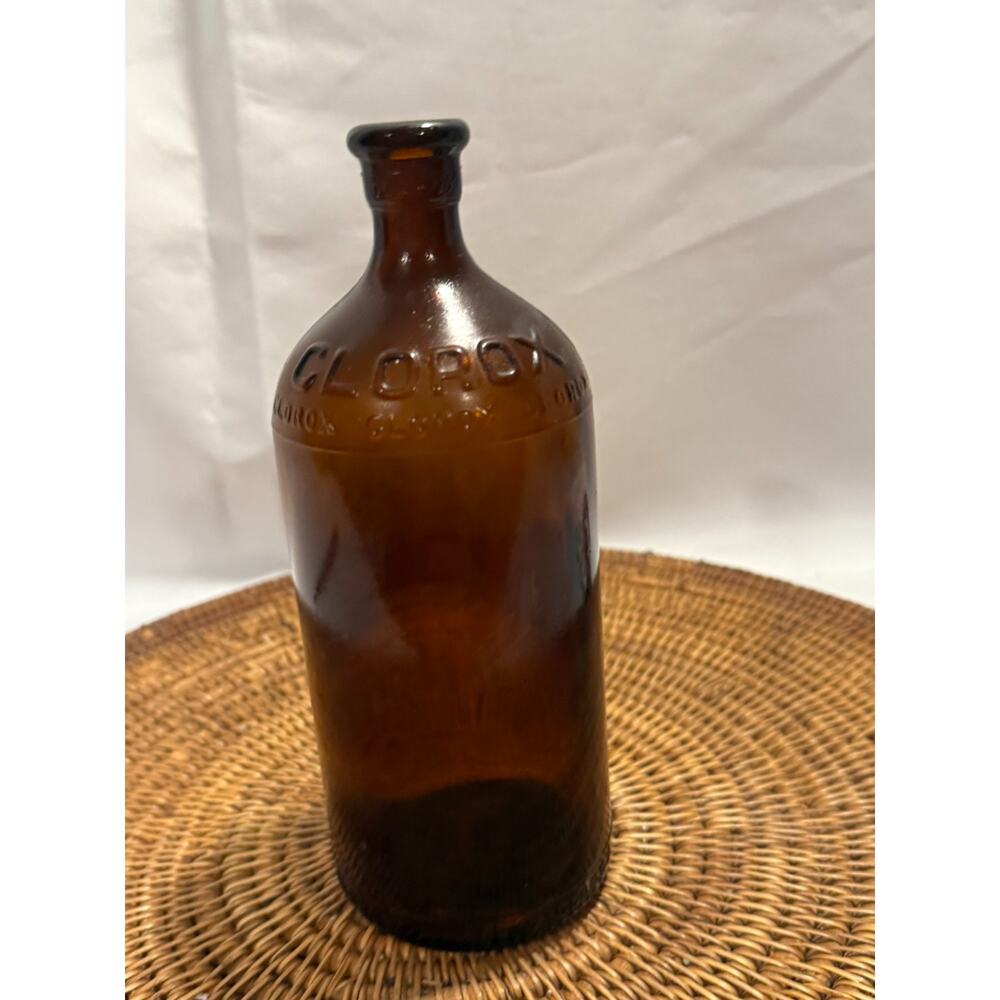Vintage CLOROX Amber Brown Glass Bottle - Picture 3 of 6
